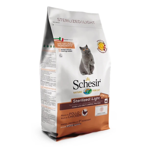 Schesir Cat Dry Sterilized Overweight Kip Kattenvoer 1.5 Kg 1 Schesir Cat Dry Sterilized Overweight Kip Kattenvoer 1.5 Kg