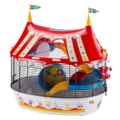 Ferplast Hamsterkooi Circus Fun Dierenverblijf 49.5x34x42.5 Cm Wit Rood Zwart