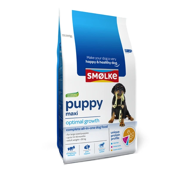 Smolke 25% Korting! 4x3kg Puppy Maxi Optimal Growth Smø, Lke Hondenvoer 1 Smolke 25% Korting! 4x3kg Puppy Maxi Optimal Growth Smø, Lke Hondenvoer
