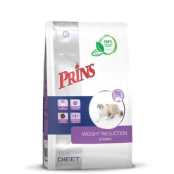 Prins Vitalcare Dieet Weight Reduction & Diabetic Kattenvoer 5 Kg + Gratis Prins NatureCare Blik Kattenvoer