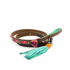 DWAM Looplijn Boho Rosa L Bruin&Roze Hondenriem 135.2.5 Cm