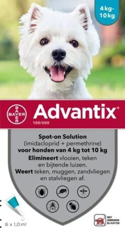 Advantix 10% Korting! ®, Spot On Solution Voor Honden Voor Honden 10 Kg 25 Kg (6 Pipetten ) -Dierenwinkel Met Korting advantix spot on 100 1 ml anti vlooien en tekenmiddel 6 pip 4 10kg 28342