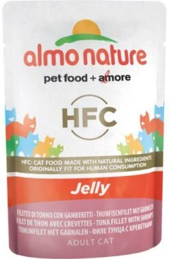 HFC Almo Nature Jelly Maaltijdzakjes Kattenvoer 6 X 55 G Tonijnfilet Met Garnalen -Dierenwinkel Met Korting almo nature hfc kat jelly pouch tonijnfilet garnalen 55 gr 66322