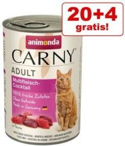 Animonda Carny 24 X 400 G Adult + 140 Ml Cat Drink Kip Gratis! Rund & Kabeljauw Met Wortelpeterselie -Dierenwinkel Met Korting animonda carny 24x400g multivlees cocktail kattenvoer nat 121936