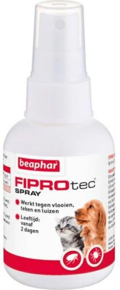 Beaphar Fiprotec Anti Vlooien En Teken Spray Hond En Kat 100 Ml -Dierenwinkel Met Korting beaphar fiprotec spray 100ml 4243