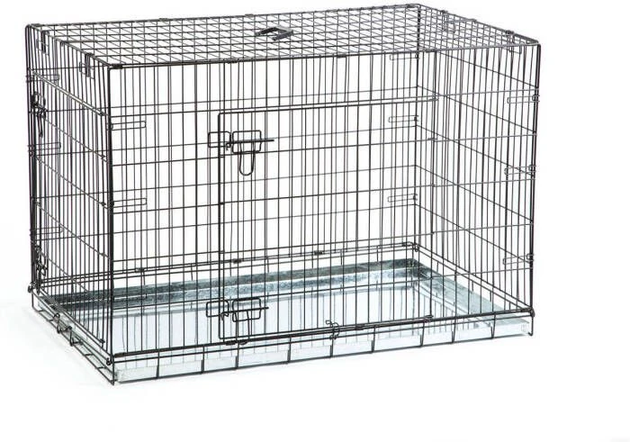 Beeztees Hondenbench 2 Deurs Inklapbaar Zwart 109 X 69 X 75 Cm 1 Beeztees Hondenbench 2 Deurs Inklapbaar Zwart 109 X 69 X 75 Cm