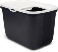 Savic Kattentoilet Hop In 38.5x58x39x5 Cm Kattenbak Antraciet&Wit -Dierenwinkel Met Korting beeztees hop in kattenbak 7077