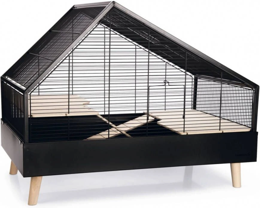 Beeztees Knaagdierenkooi Ayaz 78x48x61 Cm Zwart 2 Beeztees Knaagdierenkooi Ayaz 78x48x61 Cm Zwart - Afbeelding 2