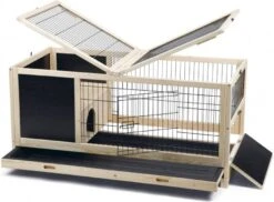 Beeztees Konijnenkooi Jez Dierenverblijf 116X54x55.5 Cm Zwart Blank -Dierenwinkel Met Korting beeztees konijnenhok voor binnen jez 116x54x55 5 cm hout 354721