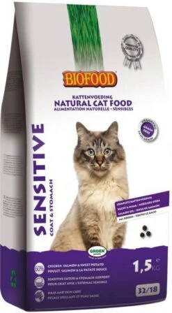 Biofood BF Petfood Sensitive Coat & Stomach Kattenvoer 2 X 1, 5 Kg -Dierenwinkel Met Korting biofood kattenvoer sensitive graanvrij 1 5 kg 23881