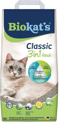 Biokat's Biokat&apos, S Classic Fresh 3 In 1 Kattenbakvulling 18 -Dierenwinkel Met Korting biokats biokats 18l classic fresh 3in1 kattenbakvulling klontvormend 120092