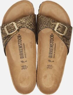 Birkenstock Slippers Madrid Shiny Python Met Voorgevormd Voetbed, Schoenwijdte Smal -Dierenwinkel Met Korting birkenstock madrid slippers zwart synthetisch 7293