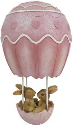 Clayre & Eef Beeld Konijn 19 Cm Roze Kunststof Woonaccessoires Pasen Paashaas Roze Woonaccessoires Pasen