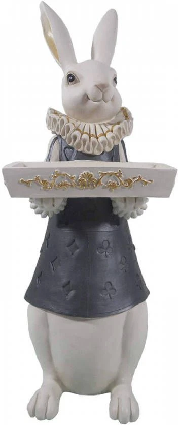 Clayre & Eef Beeld Konijn 15x13x37 Cm Wit Zwart Polyresin Woonaccessoires Pasen Paashaas Wit Woonaccessoires Pasen 2 Clayre & Eef Beeld Konijn 15x13x37 Cm Wit Zwart Polyresin Woonaccessoires Pasen Paashaas Wit Woonaccessoires Pasen - Afbeelding 2