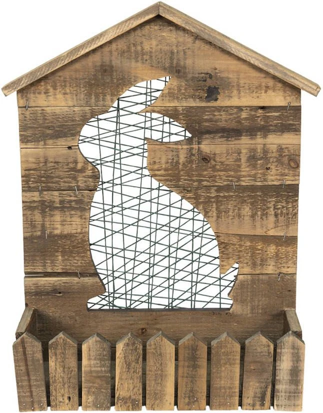 Clayre & Eef Planthouder 37x11x48 Cm Bruin Hout Konijn Bloempot Decoratie Pot Bruin Bloempot Decoratie Pot 2 Clayre & Eef Planthouder 37x11x48 Cm Bruin Hout Konijn Bloempot Decoratie Pot Bruin Bloempot Decoratie Pot - Afbeelding 2