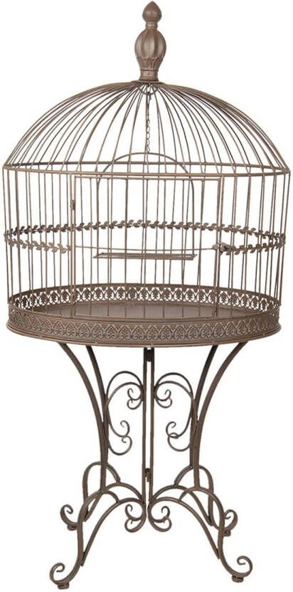 Clayre & Eef Vogelkooi Decoratie 70x43x142 Cm Bruin Metaal Ovaal Decoratie Vogelkooi Hangend Bruin Decoratie 2 Clayre & Eef Vogelkooi Decoratie 70x43x142 Cm Bruin Metaal Ovaal Decoratie Vogelkooi Hangend Bruin Decoratie - Afbeelding 2