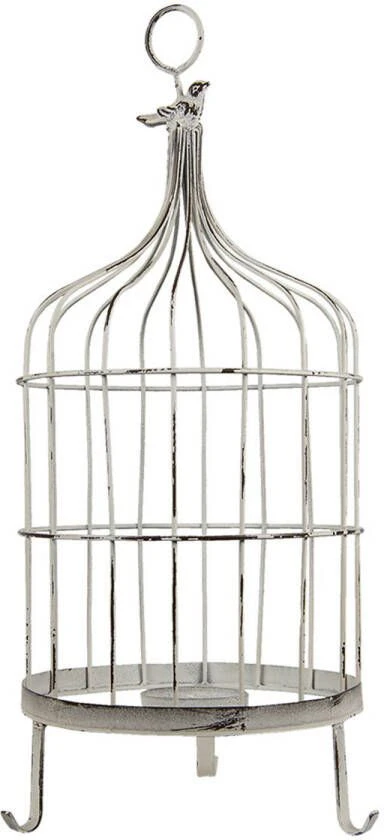 Clayre & Eef Vogelkooi Decoratie Vogel 61 Cm Wit Metaal Rond Decoratie Vogelkooi Hangend Wit Decoratie 2 Clayre & Eef Vogelkooi Decoratie Vogel 61 Cm Wit Metaal Rond Decoratie Vogelkooi Hangend Wit Decoratie - Afbeelding 2