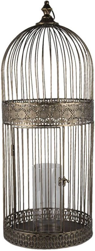 Clayre & Eef Windlicht 79 Cm Grijs Metaal Rond Kaarsenhouder Sfeerverlichting Grijs Kaarsenhouder Sfeerverlichting 2 Clayre & Eef Windlicht 79 Cm Grijs Metaal Rond Kaarsenhouder Sfeerverlichting Grijs Kaarsenhouder Sfeerverlichting - Afbeelding 2