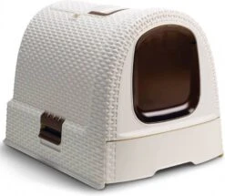 Curver Kattentoilet Met Lade Kattenbak Wit -Dierenwinkel Met Korting curver 408742 hooded cat litter box 51x38 5x39 5 cm white 400462 146600