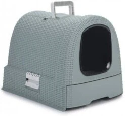 Curver Kattenbak Met Kap 51x38x39, 5 Cm Antraciet 400460 -Dierenwinkel Met Korting curver kattenbak lblauw 51x385x395 551414
