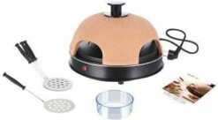 Emerio Quattro Pizzaoven PO 115985 Voor 4 Personen Zwart/Terracotta