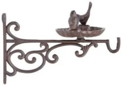 Esschert Design Wand Vogel Voederbak/drinkbak Met Haak Gietijzer 35 Cm Vogelvoederhuisjes