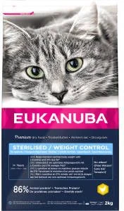 Eukanuba Sterilised/Weight Control Adult Kattenvoer Voordeelpakket 3 X 2 Kg