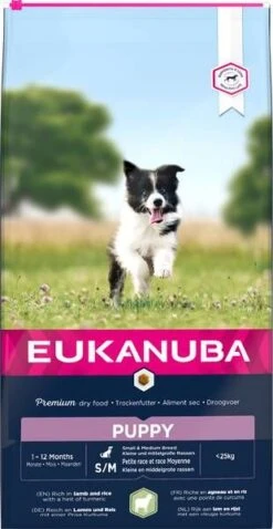 Eukanuba Puppy Small Medium Met Lam & Rijst Hondenvoer 2 X 2, 5 Kg