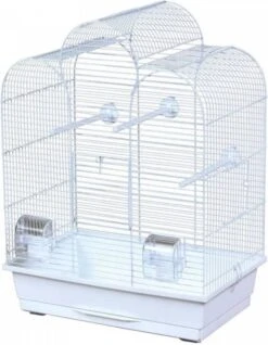 Flamingo Vogelkooi Dara Wit Vogelverblijven 45x33.5x59 Cm Wit -Dierenwinkel Met Korting flamingo parkietenkooi dara 48x28x61 5 cm wit 1114610