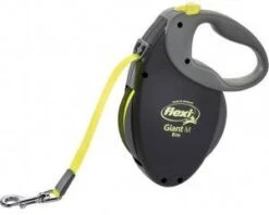 Flexi Rollijn GiantTape Hondenriem 8 M Zwart Geel -Dierenwinkel Met Korting flexi giant m 8 meterneonvoor de hond zwart 8191