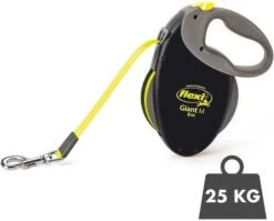 Flexi Rollijn GiantTape Hondenriem 8 M Zwart Geel -Dierenwinkel Met Korting flexi giant neon lint 22539