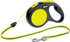 Flexi Rollijn New Classic NeonKoord Hondenriem 5 M Zwart Geel -Dierenwinkel Met Korting flexi retractable leash new classic s 5 m zwart en neon 20911 189654