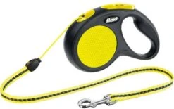 Flexi Rollijn New Classic NeonKoord Hondenriem 5 M Zwart Geel -Dierenwinkel Met Korting flexi rollijn classic cord neon 5 mtr tot 12 kg 27368