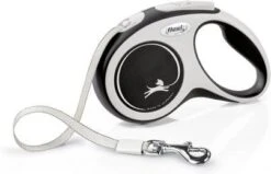 Flexi Rollijn New Comfort Tape S 5 M Hondenriem Zwart&Lichtgrijs