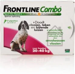 Frontline Combo L: Van 20 Tot 40 Kg Anti Vlooienmiddel En Tekenmiddel Hond 3 Pipetten -Dierenwinkel Met Korting frontline combo spot on hond l 3 pipetten 25309