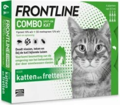 Frontline Combo Spot On Anti Vlooien En Teken Druppels Kat Vanaf 1 Kg 6 Pipetten -Dierenwinkel Met Korting frontline combo spot on kat 6 pipetten 22166