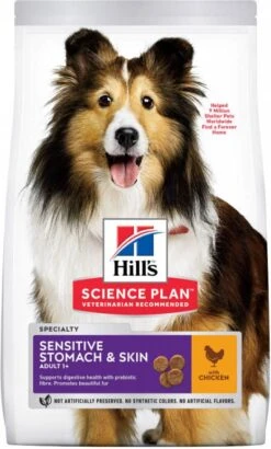 Hill's Science Plan 15% Korting! Droogvoer Sensitive Stomach & Skin Medium Met Kip(14 Kg ) -Dierenwinkel Met Korting hills science plan 2 5kg adult sensitive stomach en skin medium met kip hondenvoer 114806