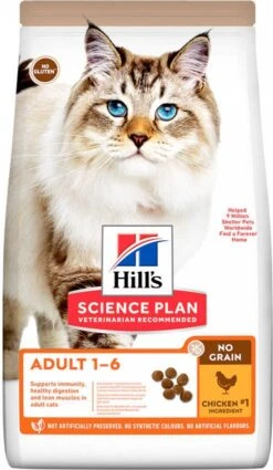 Hill's Science Plan 3x1, 5kg Adult 1 6 No Grain Met Kip Kattenvoer -Dierenwinkel Met Korting hills science plan 3x1 5kg adult 1 6 no grain met kip kattenvoer 112524
