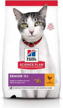 Hill's Hill's Senior 11+ Kip Kattenvoer 7 Kg + 12 X Hill's Mature/Senior Favourite Selection Pouches -Dierenwinkel Met Korting hills science plan feline senior chicken 1 5 kg 45212