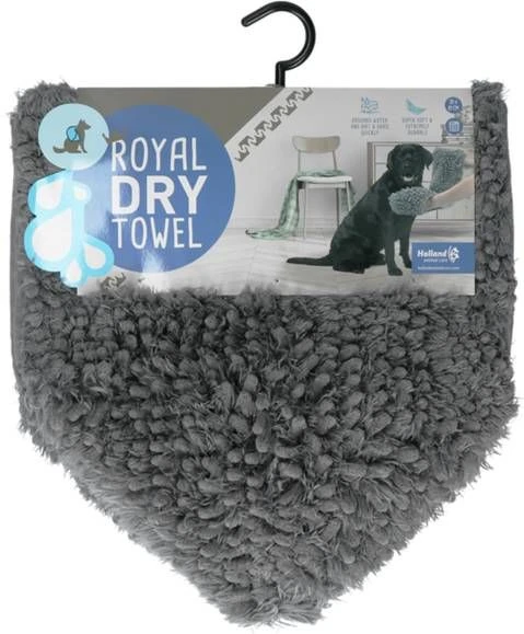 Holland Animal Care Royal Dry Handdoek Hondenverzorging 35x81 Cm Grijs 1 Holland Animal Care Royal Dry Handdoek Hondenverzorging 35x81 Cm Grijs