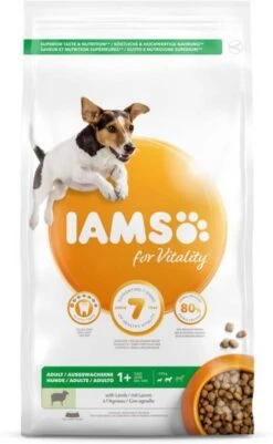 Iams For Vitality Adult Small & Medium Lam Hondenvoer 12 + 3 Kg Gratis -Dierenwinkel Met Korting iams dog adult small medium lam 3 kg 66091