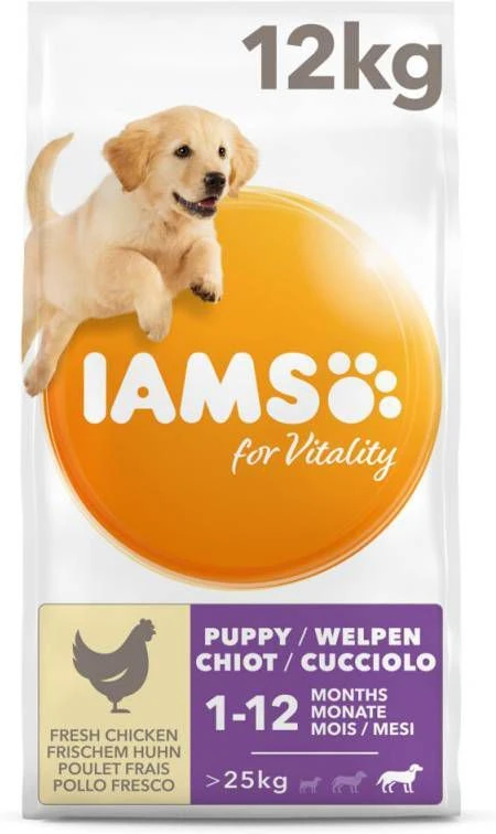 Iams 2x12kg For Vitality Dog Puppy & Junior Large Kip Hondenvoer 5 Iams 2x12kg For Vitality Dog Puppy & Junior Large Kip Hondenvoer - Afbeelding 5