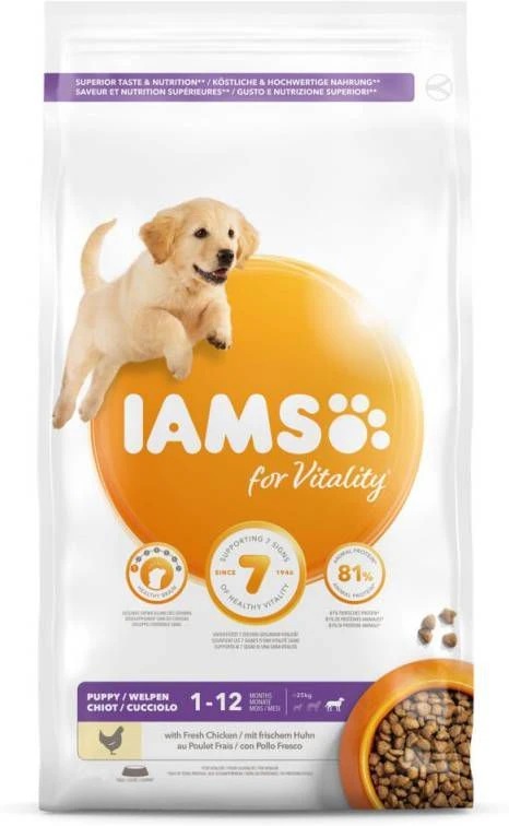 Iams 2x12kg For Vitality Dog Puppy & Junior Large Kip Hondenvoer 6 Iams 2x12kg For Vitality Dog Puppy & Junior Large Kip Hondenvoer - Afbeelding 6