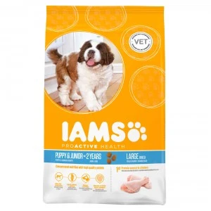 Iams 2x12kg For Vitality Dog Puppy & Junior Large Kip Hondenvoer 1 Iams 2x12kg For Vitality Dog Puppy & Junior Large Kip Hondenvoer