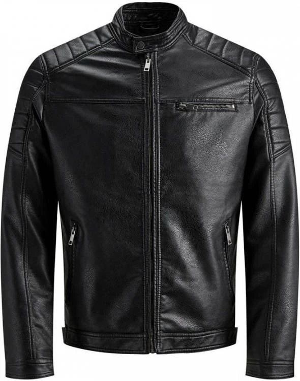 JACK & JONES CORE Imitatieleren Tussenjas Rocky Zwart 11 JACK & JONES CORE Imitatieleren Tussenjas Rocky Zwart - Afbeelding 11