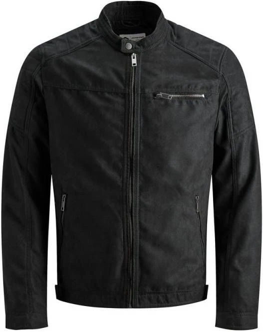 JACK & JONES CORE Imitatieleren Tussenjas Rocky Zwart 9 JACK & JONES CORE Imitatieleren Tussenjas Rocky Zwart - Afbeelding 9