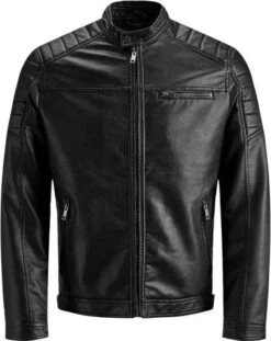 JACK & JONES CORE Imitatieleren Tussenjas Rocky Zwart 24 JACK & JONES CORE Imitatieleren Tussenjas Rocky Zwart -Dierenwinkel Met Korting jack en jones jjerocky jacket 1814504