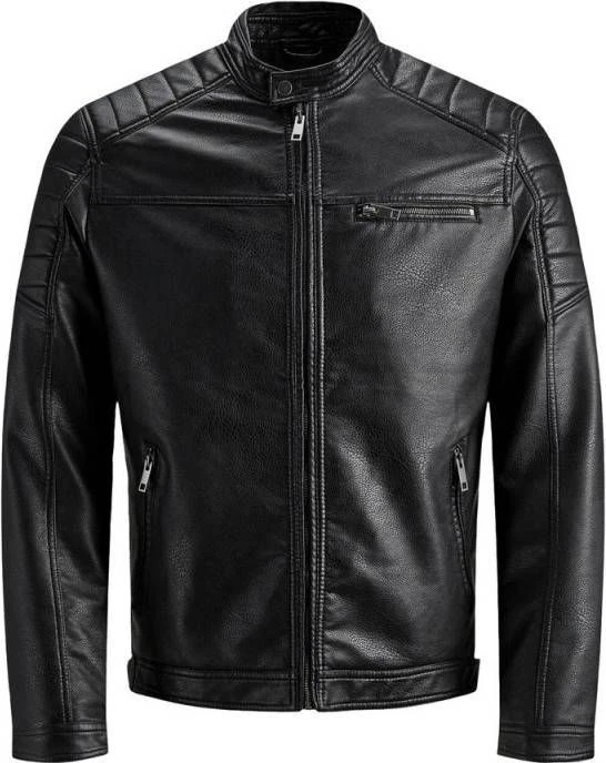 JACK & JONES CORE Imitatieleren Tussenjas Rocky Zwart 5 JACK & JONES CORE Imitatieleren Tussenjas Rocky Zwart - Afbeelding 5