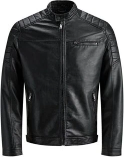 JACK & JONES CORE Imitatieleren Tussenjas Rocky Zwart 32 JACK & JONES CORE Imitatieleren Tussenjas Rocky Zwart -Dierenwinkel Met Korting jack en jones leren jas faux 7675944