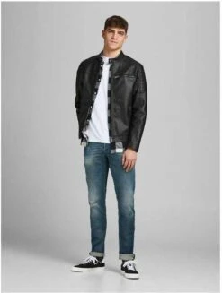 JACK & JONES CORE Imitatieleren Tussenjas Rocky Zwart 34 JACK & JONES CORE Imitatieleren Tussenjas Rocky Zwart -Dierenwinkel Met Korting jack en jones outdoorjacken 7438738